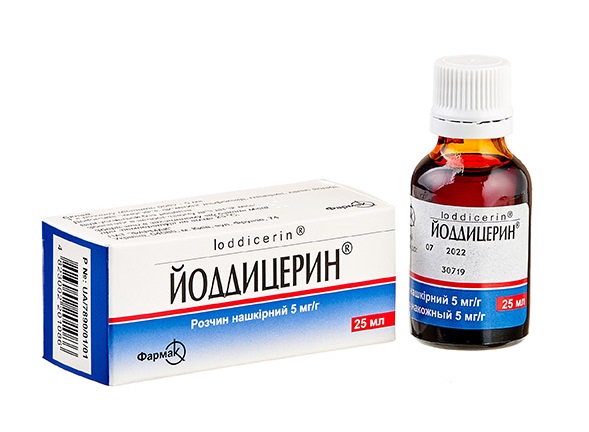 ЙОДДИЦEРИН®, р-н нашкірний 5 мг/г, фл. 25 мл №1